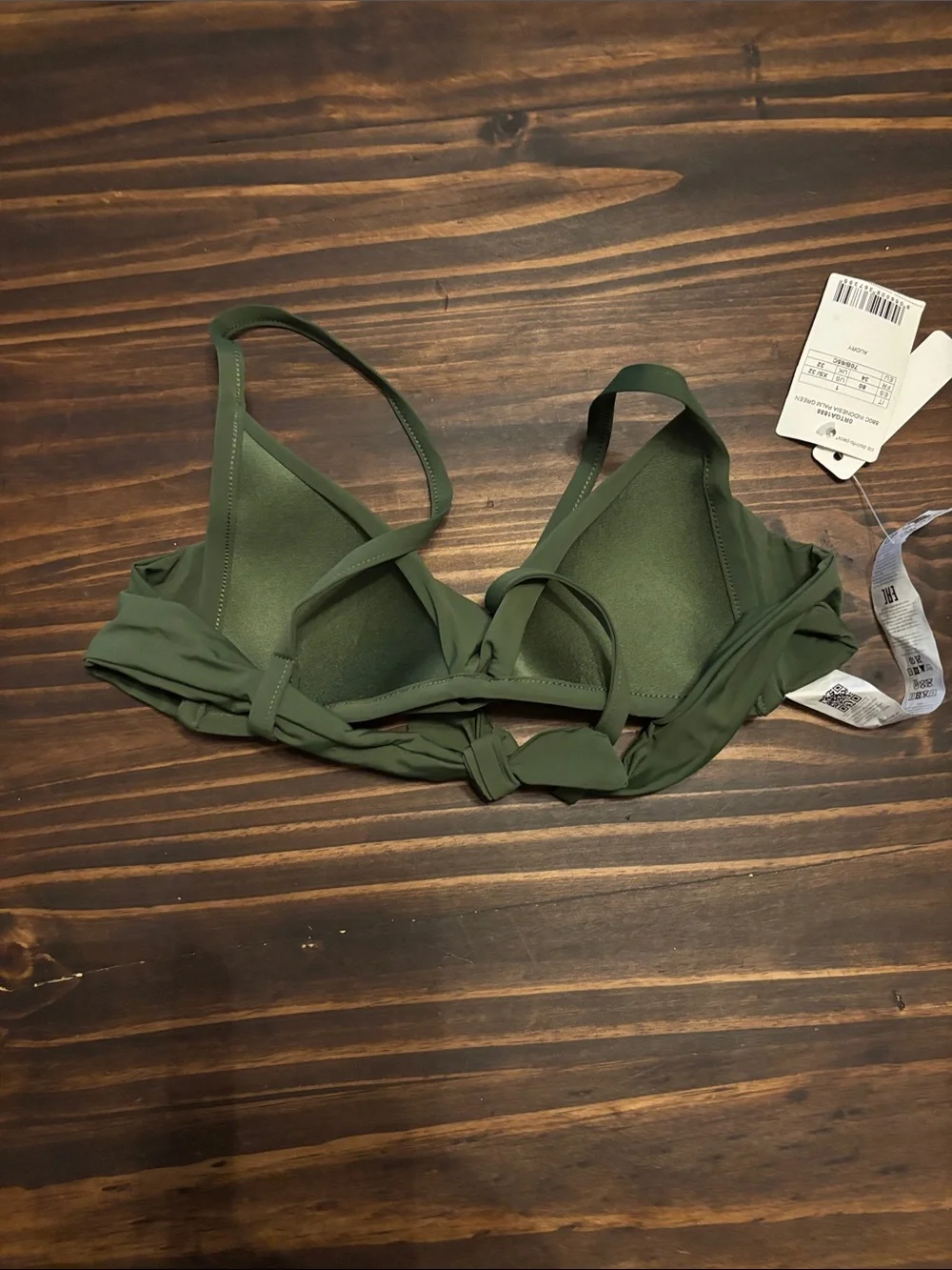 Calzedonia twist Audry palm green xs bikini top new